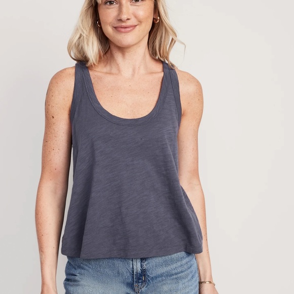 NWT OLD NAVY EveryWear Slub-Knit Tank Top Color: Volcanic Glass - Picture 2 of 6